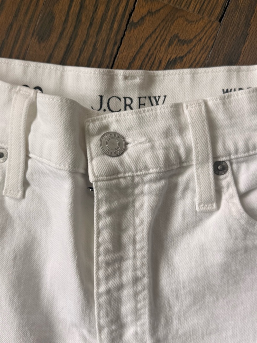 J Crew Wide Leg Denim Trouser in White - Picture 5 of 9